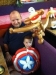 Customers with a Monkey Hat and Captain America shield at Casa Ole