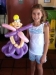 Customer at Goode Co. with a Princess Balloon.